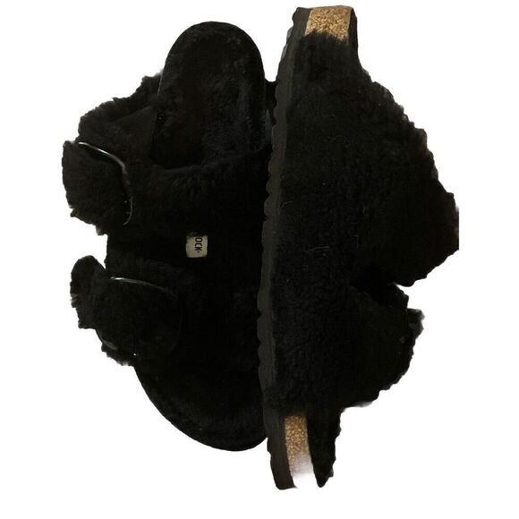 Birkenstock Arizona Big Buckle Narrow Shearling Sandal Women's size 41/10 Black - Picture 6 of 7